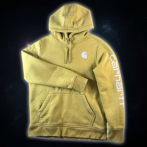 Carhartt Relaxed Fit Green Modern 2023 Logo Pullover Sweatshirt Men's Size M - Picture 1 of 9